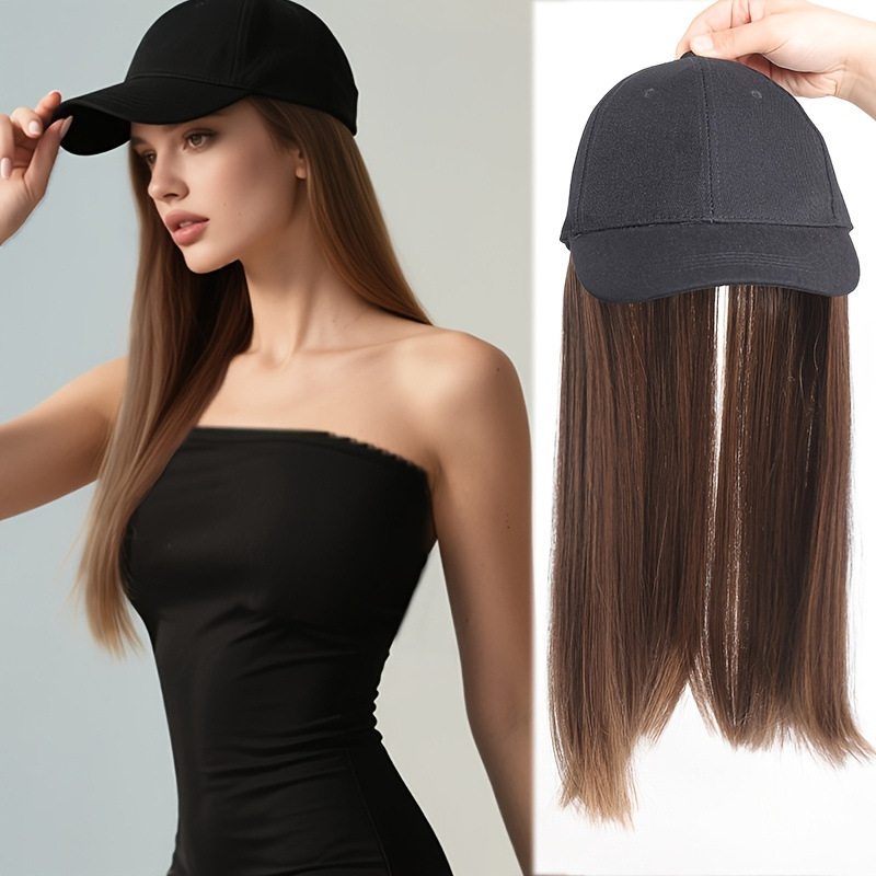Perika s kapom za baseball – duga kosa, vlakna otporna na visoku temperaturu, prozračna kapa, korejski stil
