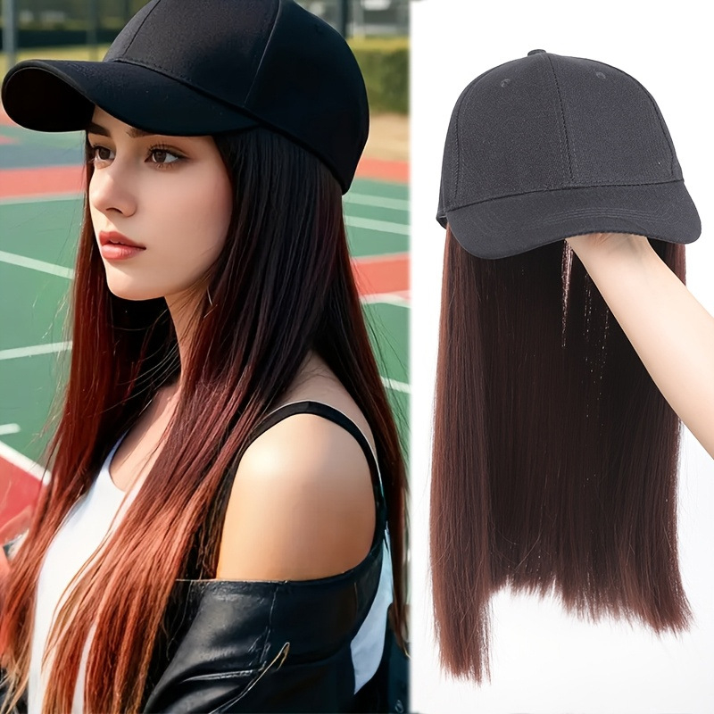 Perika s kapom za baseball – duga kosa, vlakna otporna na visoku temperaturu, prozračna kapa, korejski stil