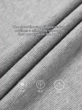 Majica s visokim ovratnikom, dugim rukavima, uski kroj, od viskoznog vlakna