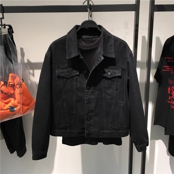 Muška denim jakna, otporan pamučni materijal, korejski stil, regularni kroj, bez kapulje