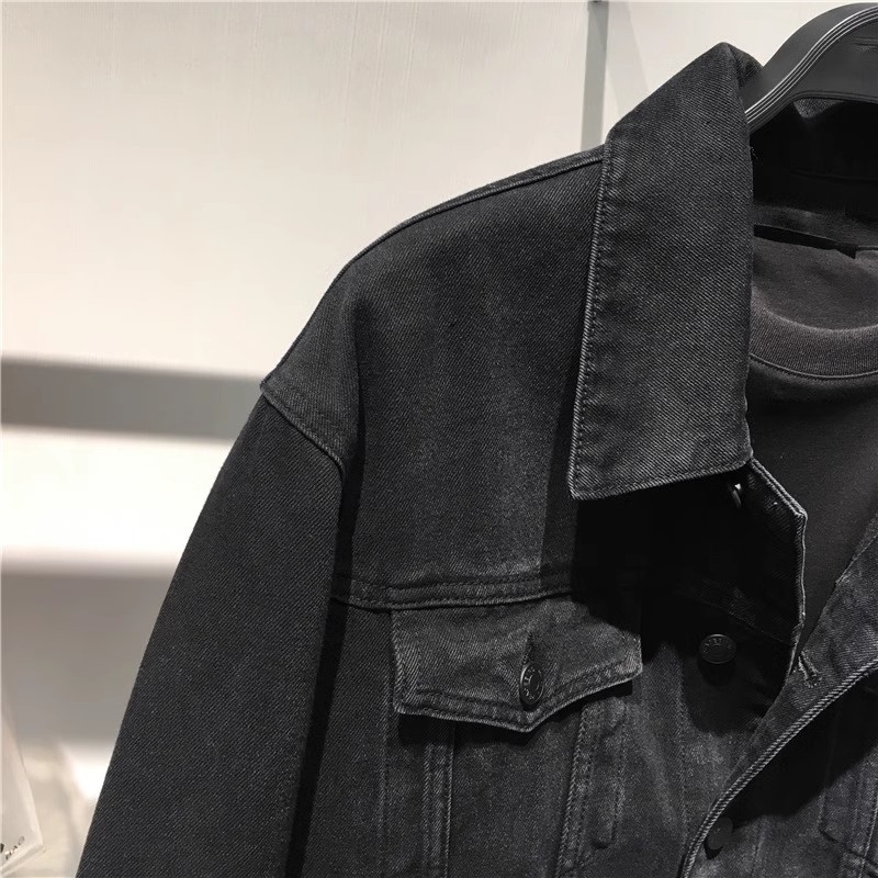 Muška denim jakna, otporan pamučni materijal, korejski stil, regularni kroj, bez kapulje