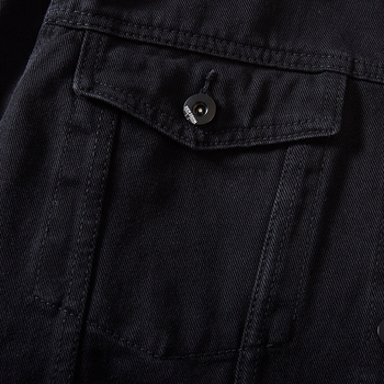 Muška džins jakna – opuštena silueta, rever s lapom, jednostruko kopčanje, patch džepovi, pamuk podstava, pogodno za proleće i jesen