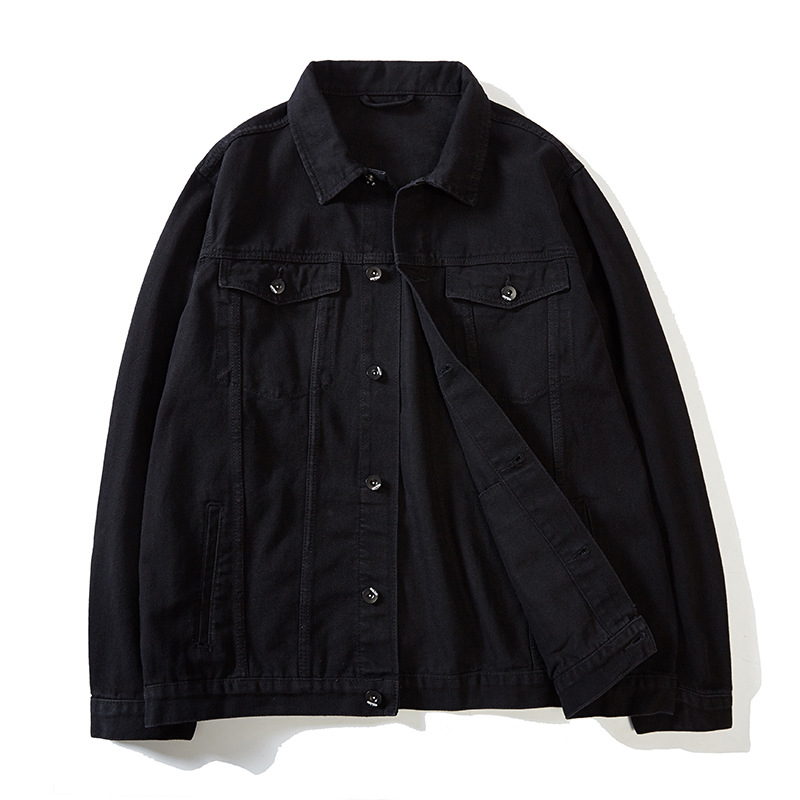Muška džins jakna – opuštena silueta, rever s lapom, jednostruko kopčanje, patch džepovi, pamuk podstava, pogodno za proleće i jesen