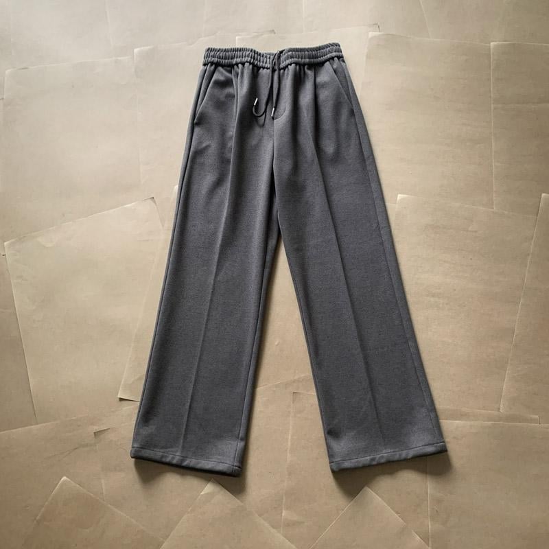 Muške široke hlače sa šnurlom, opuštenog kroja, teksturirana poliester mešavina, 88% poliester, Proljeće 2024