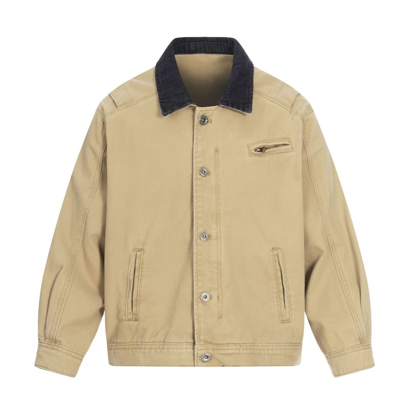 Džinsko jakna s izlizanim ovratnikom lapel, retro dizajn, jesen-zima svakodnevna, unisex
