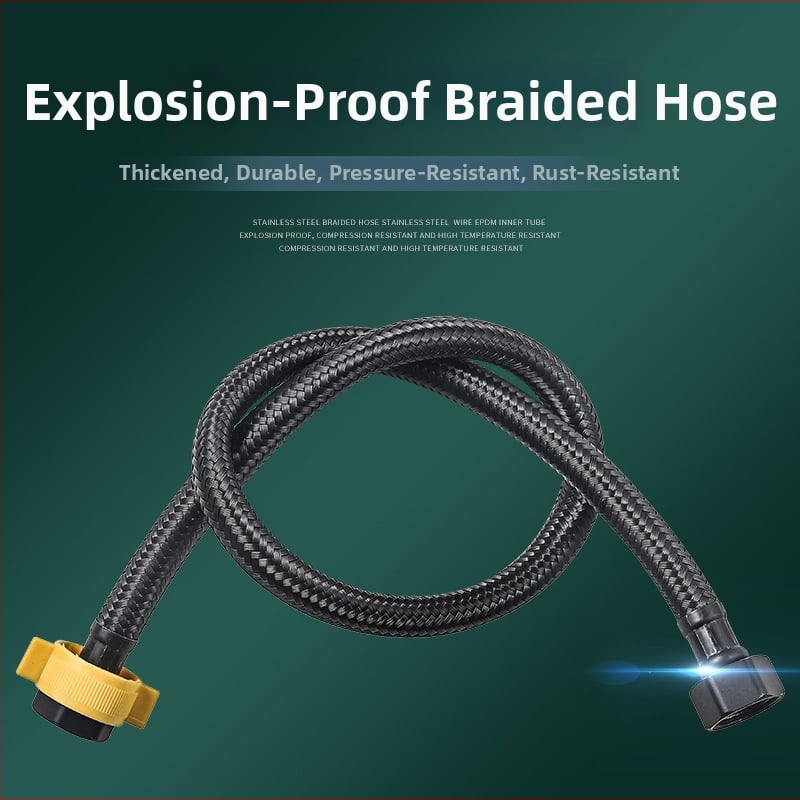 Νάιλον πλεκτός σωλήνας παροχής νερού για ζεστό και κρύο νερό σε οικιακό θερμοσίφωνα και τουαλέτα, μοντέλο JM-033, υλικό: ενισχυμένος νάιλον, θερμοκρασία λειτουργίας 0–90°C, ονομασική πίεση ατμοσφαιρική, μάρκα Jane Mu