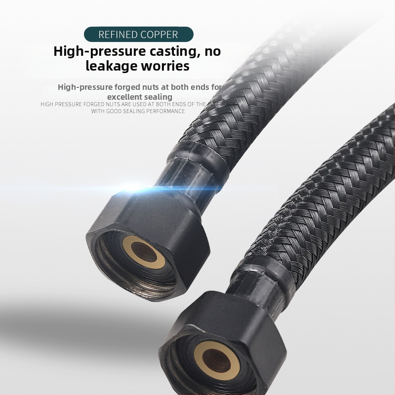 Νάιλον πλεκτός σωλήνας παροχής νερού για ζεστό και κρύο νερό σε οικιακό θερμοσίφωνα και τουαλέτα, μοντέλο JM-033, υλικό: ενισχυμένος νάιλον, θερμοκρασία λειτουργίας 0–90°C, ονομασική πίεση ατμοσφαιρική, μάρκα Jane Mu