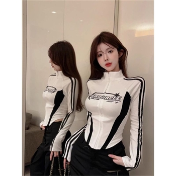 Poliesterska majica s dugim rukavima, panelnim dizajnom i visokim ovratnikom; raglan rukavi