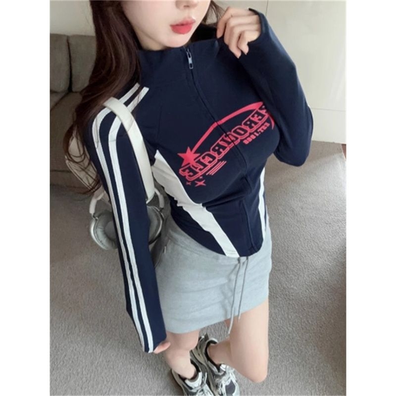 Poliesterska majica s dugim rukavima, panelnim dizajnom i visokim ovratnikom; raglan rukavi