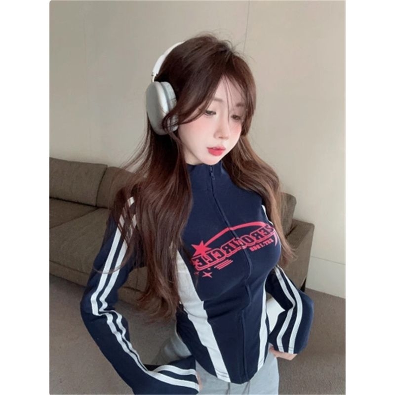 Poliesterska majica s dugim rukavima, panelnim dizajnom i visokim ovratnikom; raglan rukavi