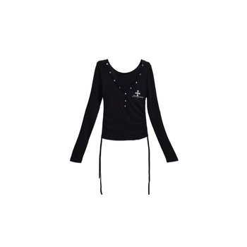 Majica s dugim rukavima i V-izrezom, poliester-bavunasto vlakno, 90-95% pamuka, jesen 2025