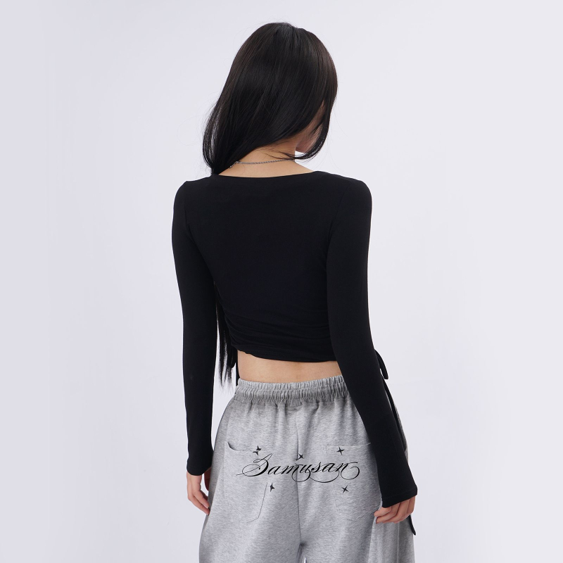 Majica s dugim rukavima i V-izrezom, poliester-bavunasto vlakno, 90-95% pamuka, jesen 2025