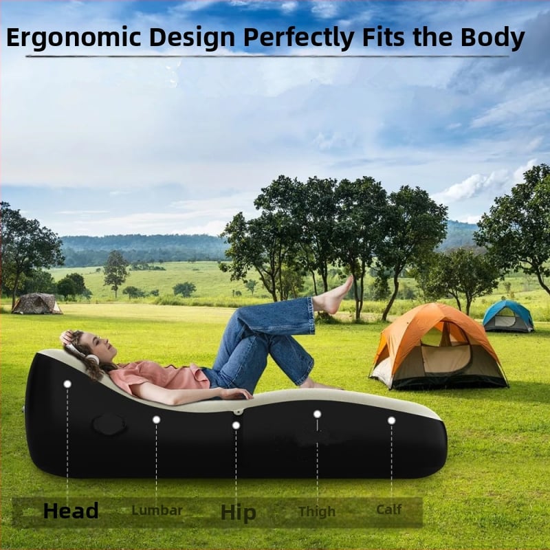 Φουσκωτός ανακλινόμενος καναπές με επίστρωση PVC φλοκ, για 1 άτομο, καθαρό βάρος 2,3 kg, ηλεκτρική αντλία αέρα