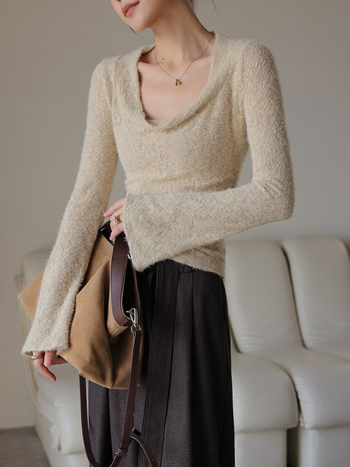 Bazna sloj majica s 3D učinkom, swing ovratnik, dugi rukav, slim fit, poliester-bavna