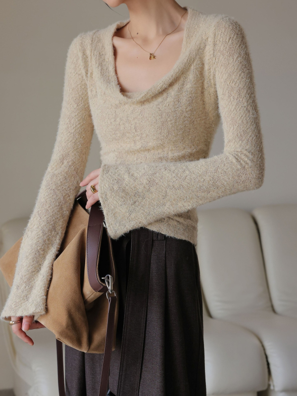 Bazna sloj majica s 3D učinkom, swing ovratnik, dugi rukav, slim fit, poliester-bavna