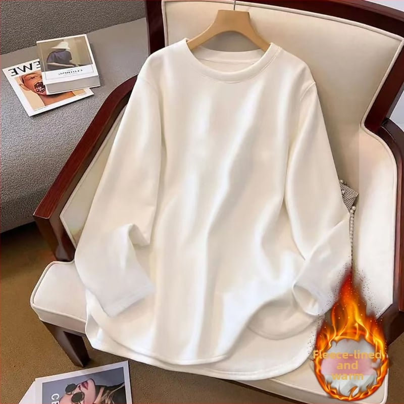 T-majica od viskoze s dugim rukavima, udoban kroj, okrugli ovratnik, srednja duljina 50–65 cm