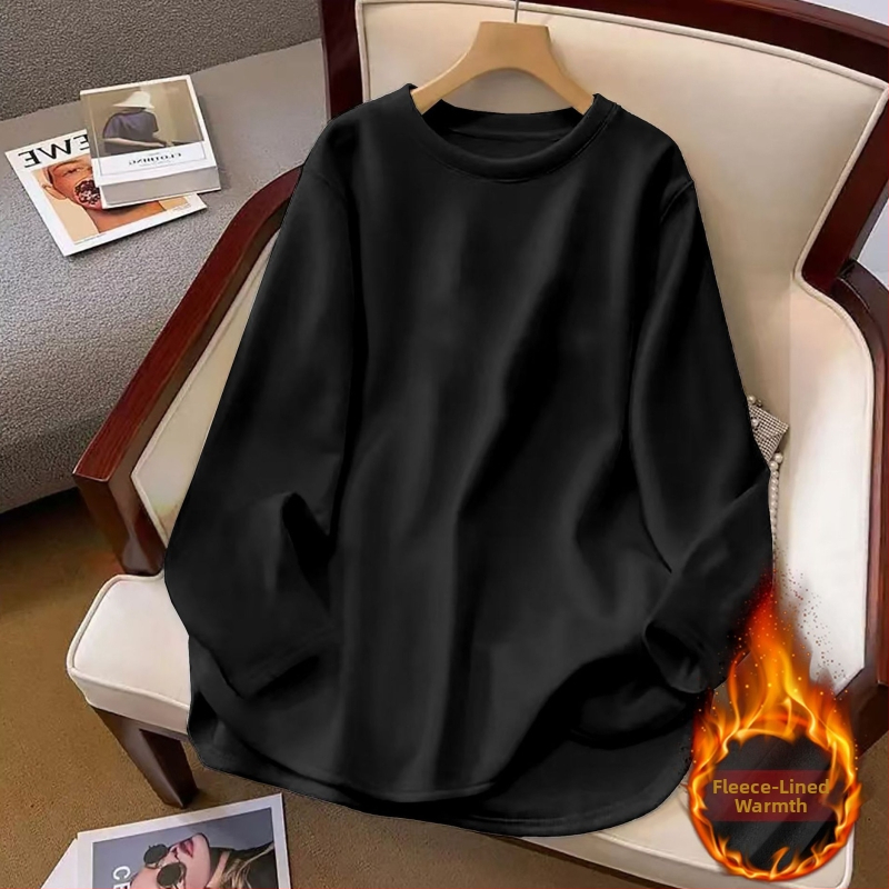 T-majica od viskoze s dugim rukavima, udoban kroj, okrugli ovratnik, srednja duljina 50–65 cm