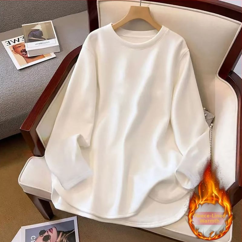 T-majica od viskoze s dugim rukavima, udoban kroj, okrugli ovratnik, srednja duljina 50–65 cm