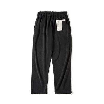 Pantaloni casual pentru bărbați din corduroy, croială conică, talie medie, închidere cu șnur, micro-elasticitate