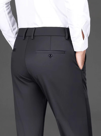 Muške hlače, poslovni stil, ravni kroj, bambus vlakna, poliester