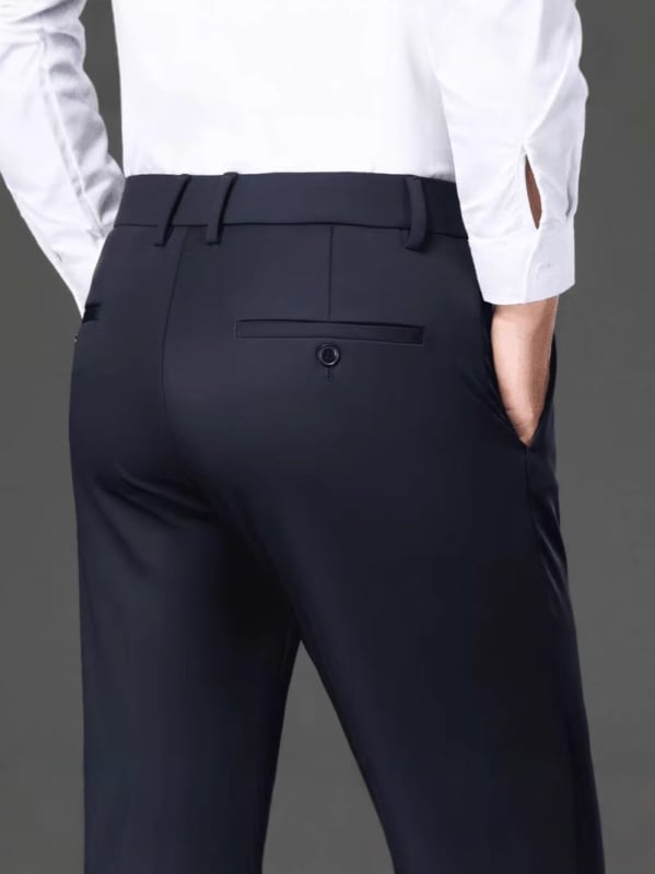 Muške hlače, poslovni stil, ravni kroj, bambus vlakna, poliester