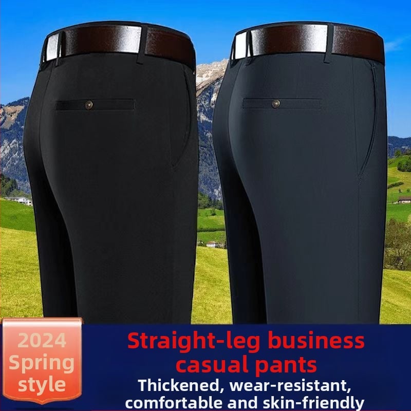 Muške hlače, poslovni stil, ravni kroj, bambus vlakna, poliester