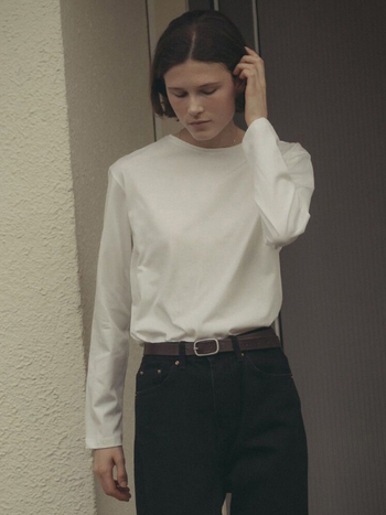 Ženska pamučna majica s dugim rukavima, okrugli vrat, slobodan kroj, 95% pamuka i više, duljina 50–65 cm, jesen 2025 ležerni japansko-korejski stil