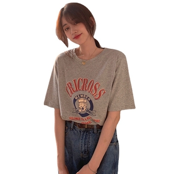 Poliesterska kratka majica s okruglim izrezom, print s slovima/brojevima, ležernog kroja