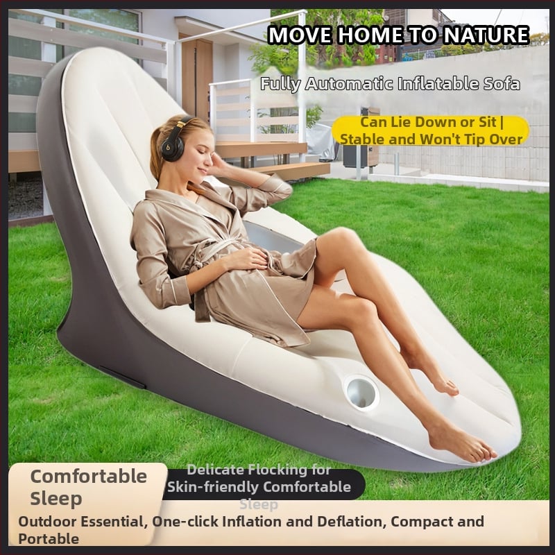Φουσκωτός καναπές μίας θέσης για υπαίθριο κάμπινγκ με ηλεκτρική αντλία — Υλικό PVC, καθαρό βάρος 2,6 кг