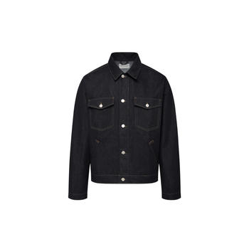 Muška traper jakna s ovratnikom, uski kroj, jednostruko kopčanje, pamuk materijal, jesen 2025.