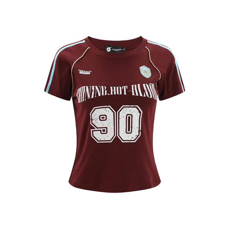 T‑shirt s raglan rukavima, poliester, okrugli vrat, tisak i bojanje, ljeto 2025