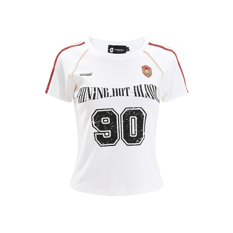T‑shirt s raglan rukavima, poliester, okrugli vrat, tisak i bojanje, ljeto 2025