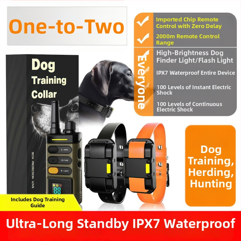 Električni šok ogrlica za obuku pasa s daljinskim upravljačem, domet do 2000 metara