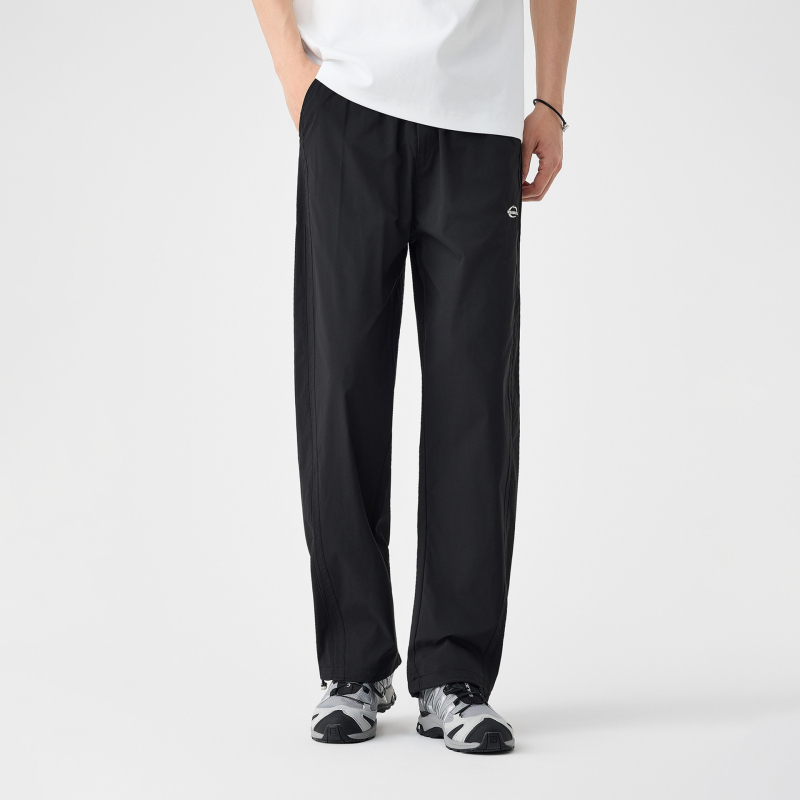 Pantaloni casual pentru bărbați, largi, talie medie, din amestec poliester, micro-elasticitate