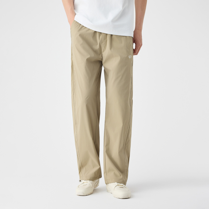 Pantaloni casual pentru bărbați, largi, talie medie, din amestec poliester, micro-elasticitate