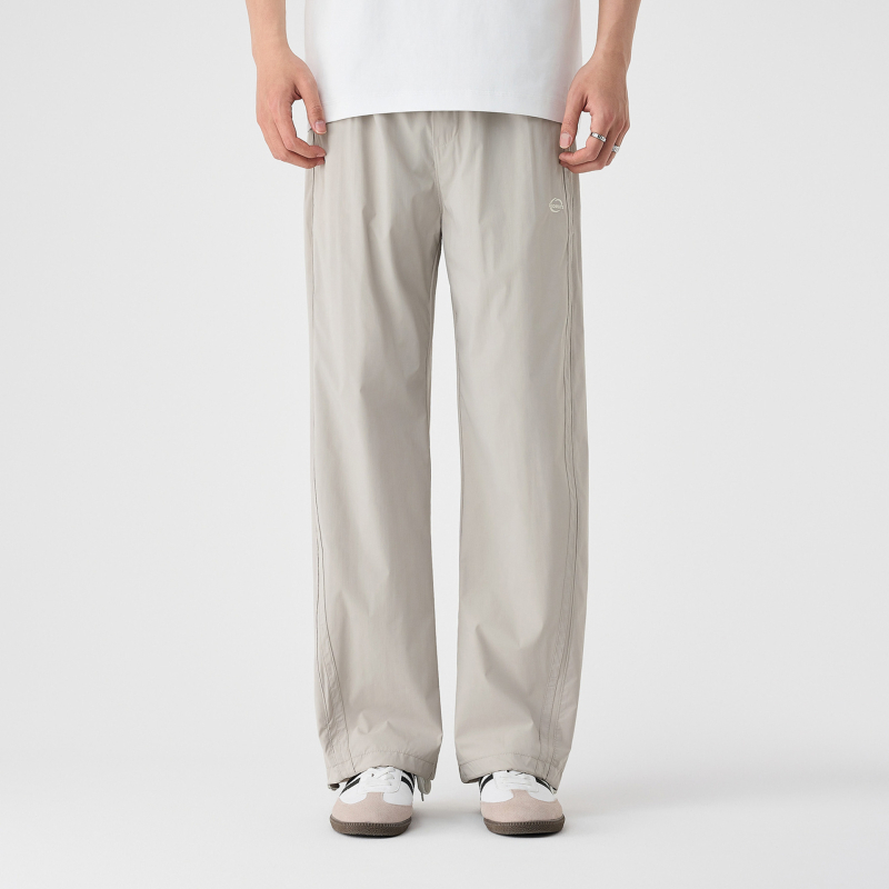 Pantaloni casual pentru bărbați, largi, talie medie, din amestec poliester, micro-elasticitate