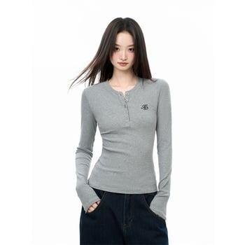 Ženska majica za bazni sloj s fleec podstavom, V-izrez, dugi rukavi, oversize kroj, 95% poliester