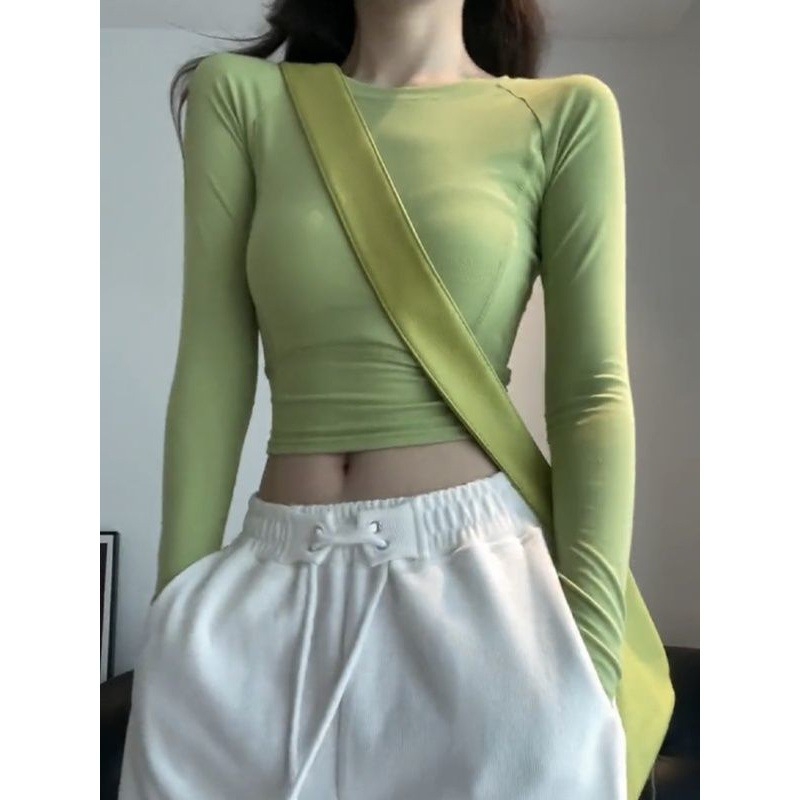 Ženski T-shirt s dugim rukavima, okrugli izrez, gradski stil, poliester 30–50%