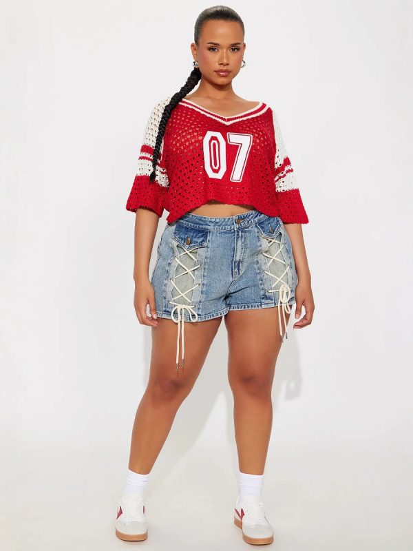 Pulover majica s okruglim izrezom, kratki rukavi, mrežasti digitalni otisak, street hipster stil, poliester s elastanom, Mercerizirana tkanina, slobodan kroj