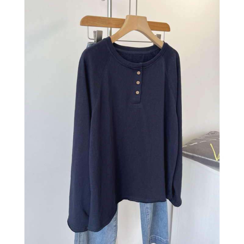 Majica s dugim rukavima, jednobojna, okrugli izrez, raglan rukavi, poliester 70–80%, elegantan gradski stil