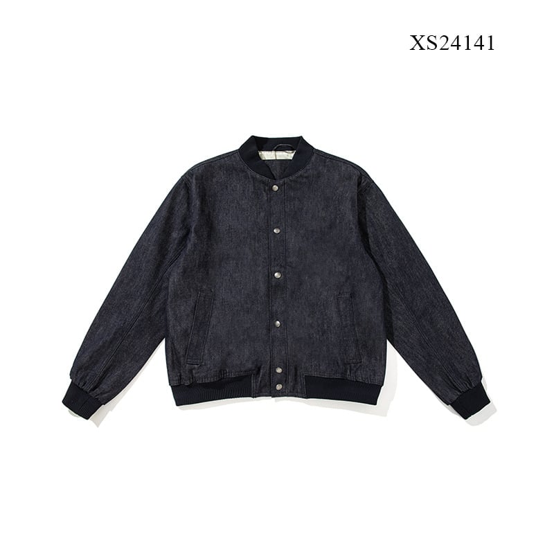 Muška denim jakna, casual stil, 100% pamuk, podstava od acetatnih vlakana, bez ovratnika, jednodijelno kopčanje, široka kroj