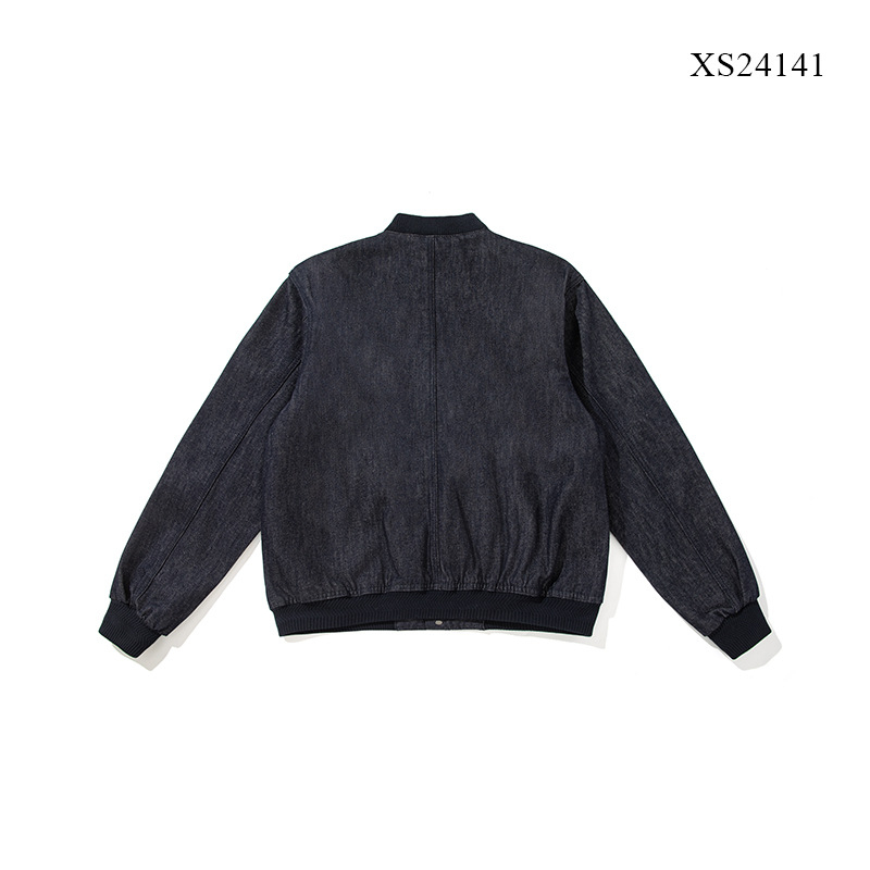 Muška denim jakna, casual stil, 100% pamuk, podstava od acetatnih vlakana, bez ovratnika, jednodijelno kopčanje, široka kroj