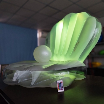 LED-φωτισμένος φουσκωτός επιπλέων καναπές με σχέδιο μαργαριριένου κοχύλι (PVC φιλικό προς το περιβάλλον; Μάρκα: Άλλο; Κατηγορία προϊόντος: Άλλο)