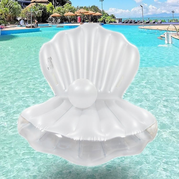 LED-φωτισμένος φουσκωτός επιπλέων καναπές με σχέδιο μαργαριριένου κοχύλι (PVC φιλικό προς το περιβάλλον; Μάρκα: Άλλο; Κατηγορία προϊόντος: Άλλο)