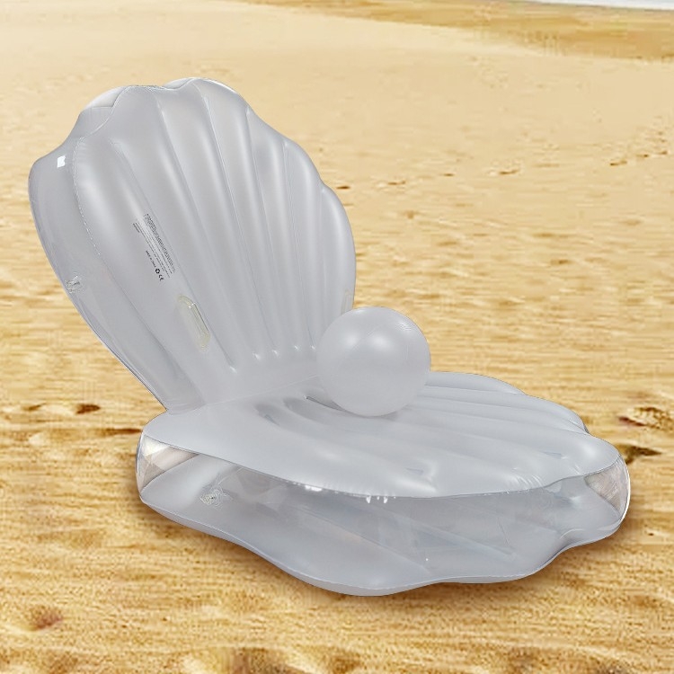 LED-φωτισμένος φουσκωτός επιπλέων καναπές με σχέδιο μαργαριριένου κοχύλι (PVC φιλικό προς το περιβάλλον; Μάρκα: Άλλο; Κατηγορία προϊόντος: Άλλο)
