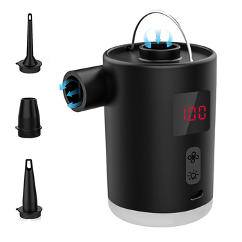 Digitális kijelzős, világító légpumpa — hordozható elektromos, kültéri használatra, felfújja légágyat, úszógyűrűt és légpárnát