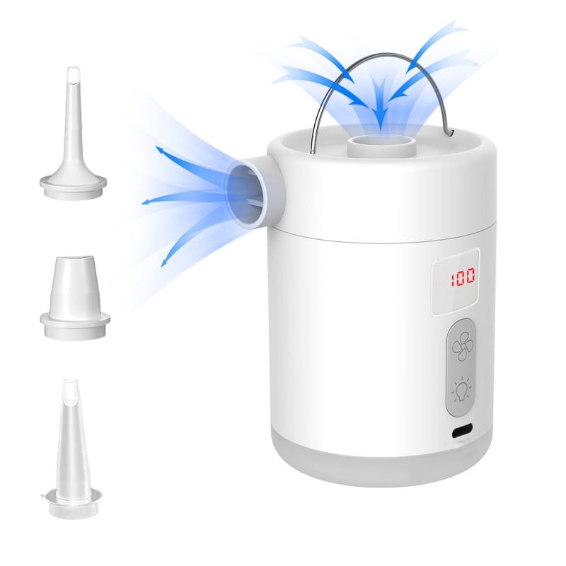 Digitális kijelzős, világító légpumpa — hordozható elektromos, kültéri használatra, felfújja légágyat, úszógyűrűt és légpárnát