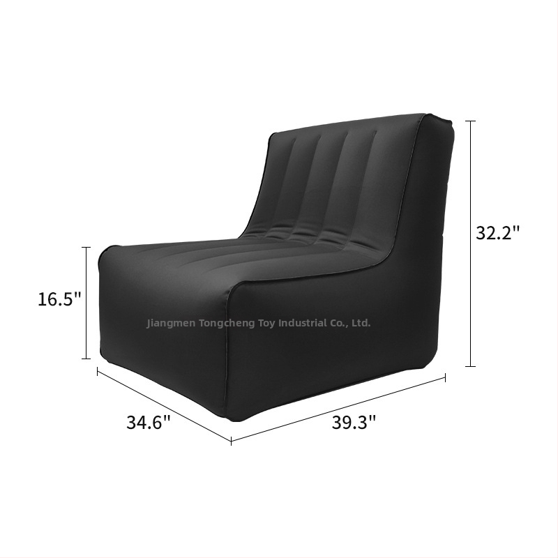 L-tvarovaná nafukovacia pohovka pre dospelých - PVC kompozitná tkanina, hrúbka 0,55 mm, hmotnosť 2,1 kg, prispôsobiteľný, model Sofa-compound vertical drawstring