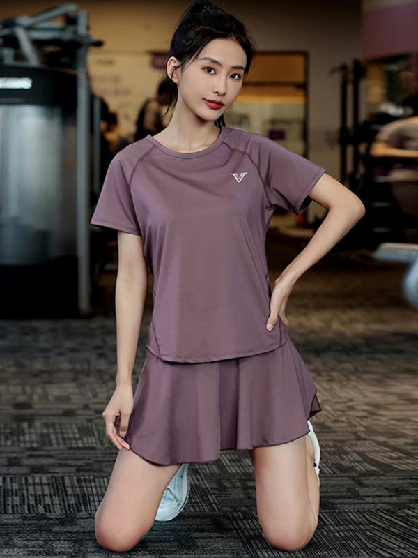 Ženski ljetni sportski T-shirt, lagan i tanak, kratkih rukava, slim-fit kroj za Pilates i jogu