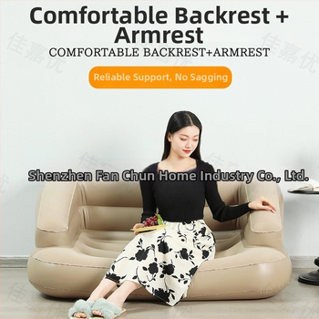 Kétszemélyes kültéri használatra készült felfújható kanapé beépített pumpával, flockolt háttámlával, modell 688c, környezetbarát PVC, 20 cm vastagság